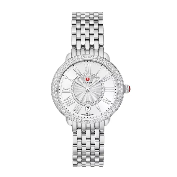 Michele Serein Mid Stainless Steel Diamond Watch