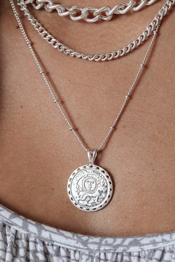 Midnight Train Layered Necklace In Silver