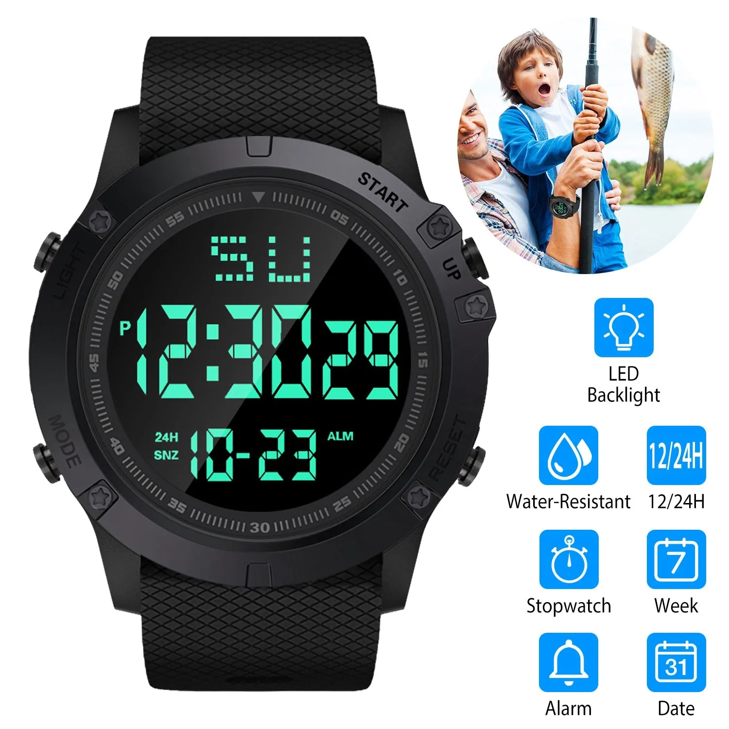 Military Wrist Watch with LED Backlight