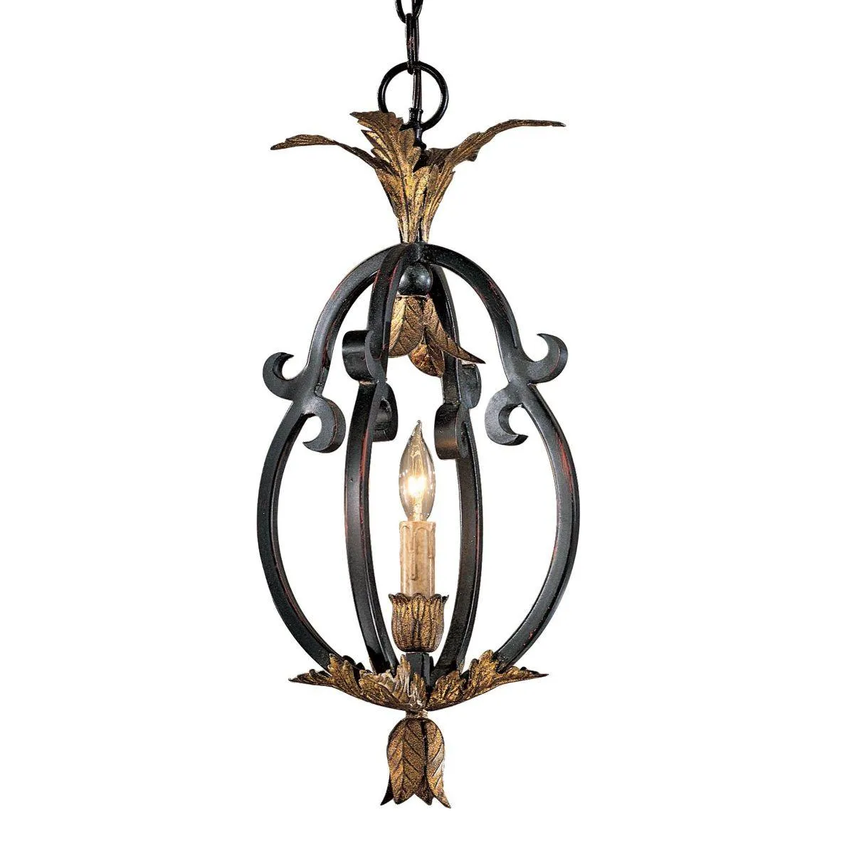 Montparnasse 9 in. Pendant Light Black & Gold Finish