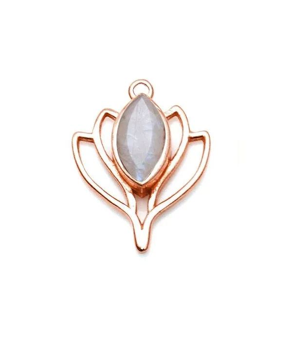 Moonstone Lotus Necklace
