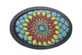 Mosaic buckle 4" long x 2.25 H,    inlay buckle, fits 1.5" Belt