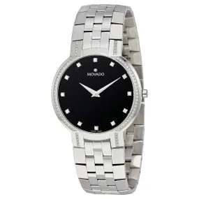 Movado Faceto Black Dial Stainless Steel Men's Watch 0606237