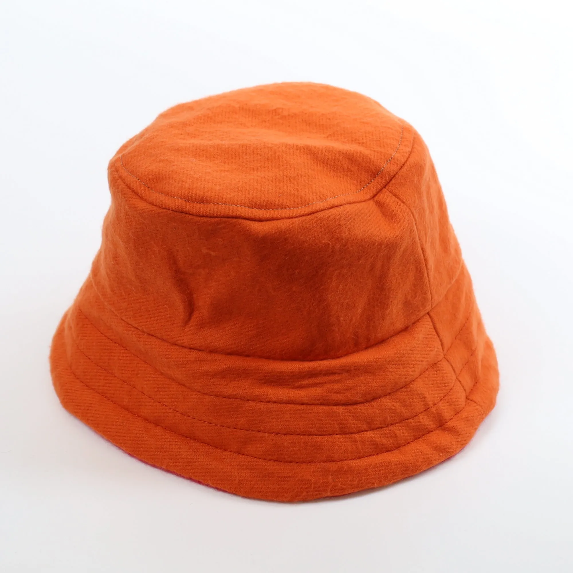 Multicoloured Striped Reversible Cashmere Bucket Hat Medium