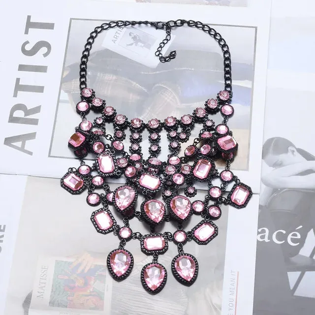 Multilayer Indian Statement Large Collar Crystal Necklace