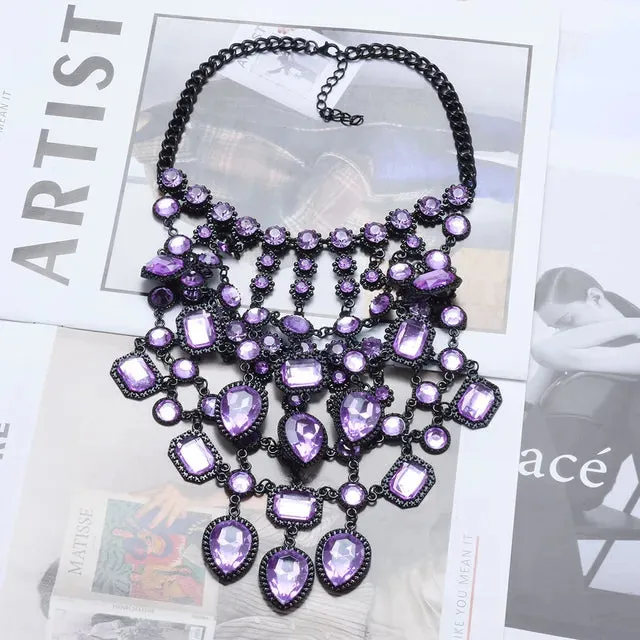 Multilayer Indian Statement Large Collar Crystal Necklace
