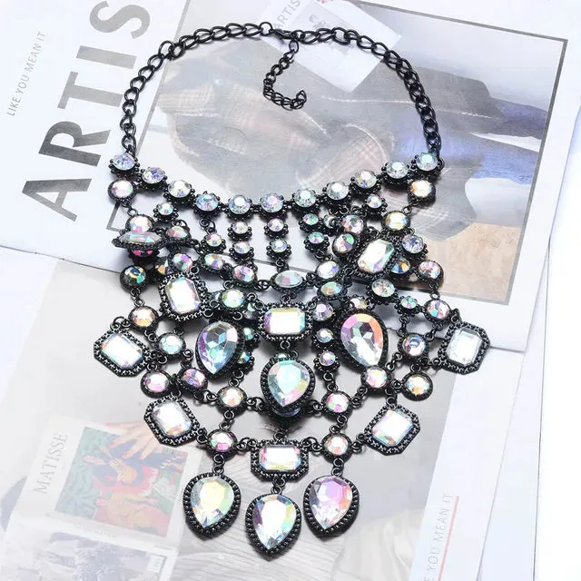 Multilayer Indian Statement Large Collar Crystal Necklace