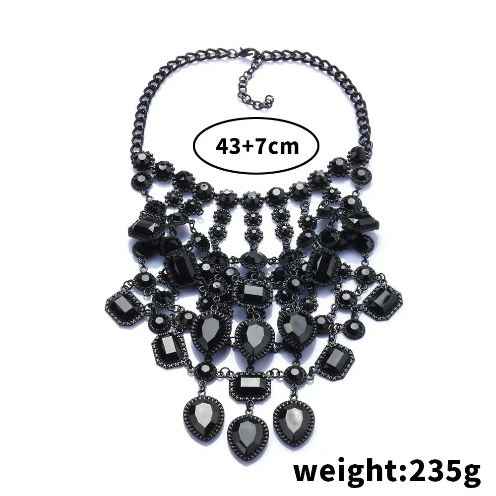 Multilayer Indian Statement Large Collar Crystal Necklace