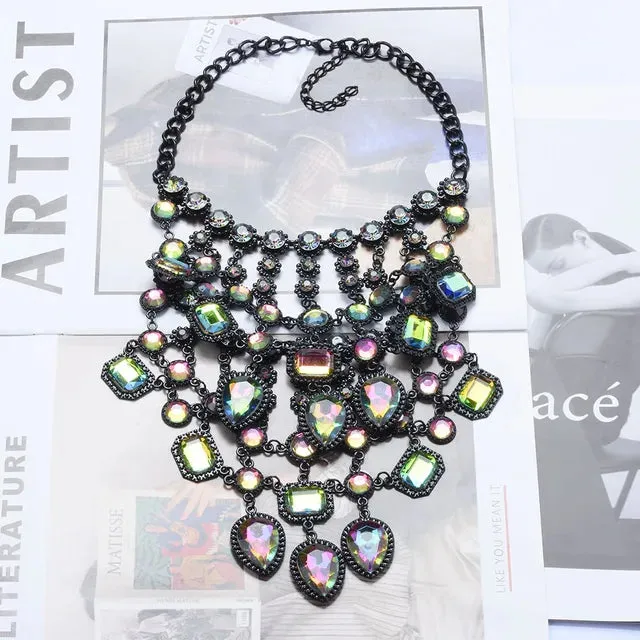 Multilayer Indian Statement Large Collar Crystal Necklace