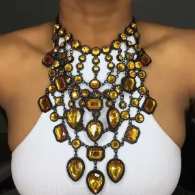 Multilayer Indian Statement Large Collar Crystal Necklace