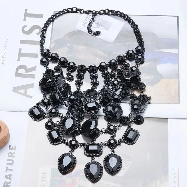 Multilayer Indian Statement Large Collar Crystal Necklace