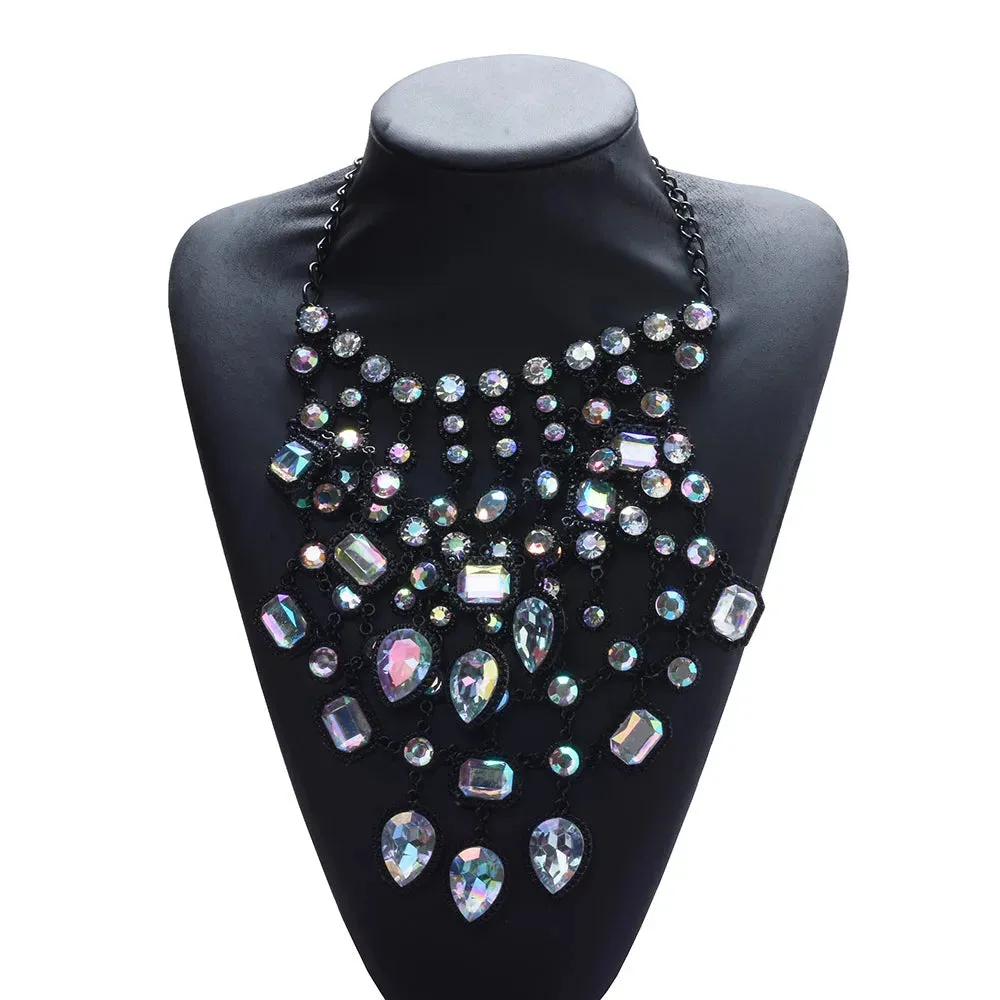 Multilayer Indian Statement Large Collar Crystal Necklace