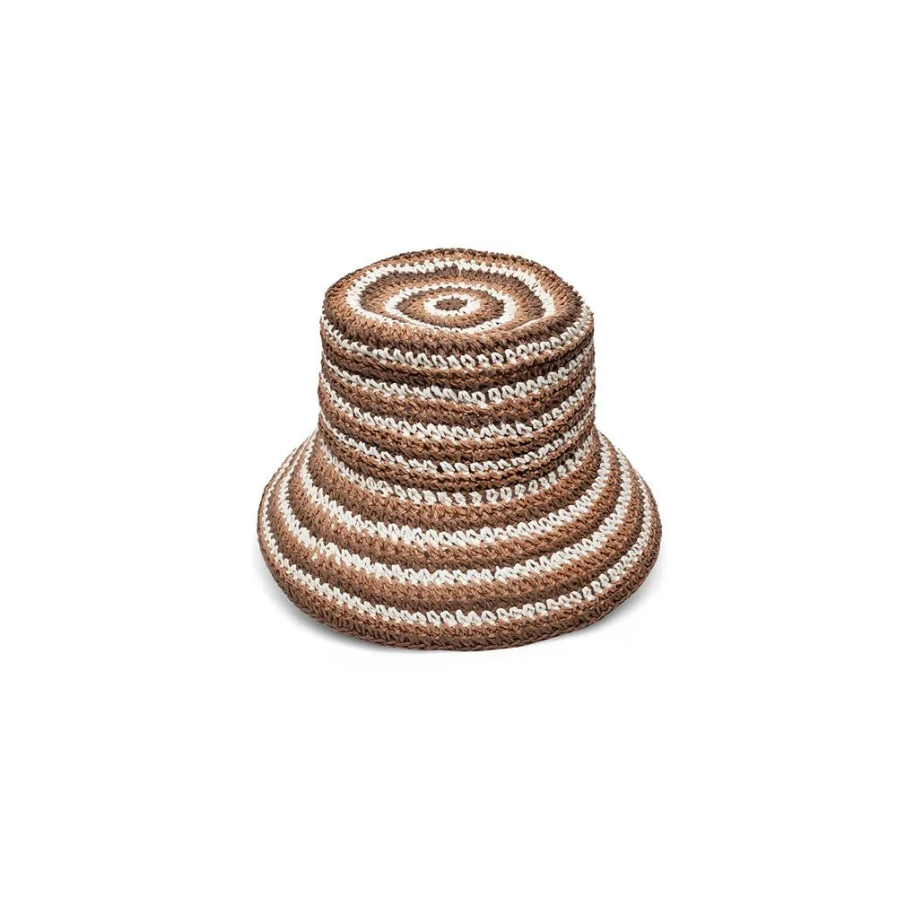 Nikki Beach Harley Hat - White Brown