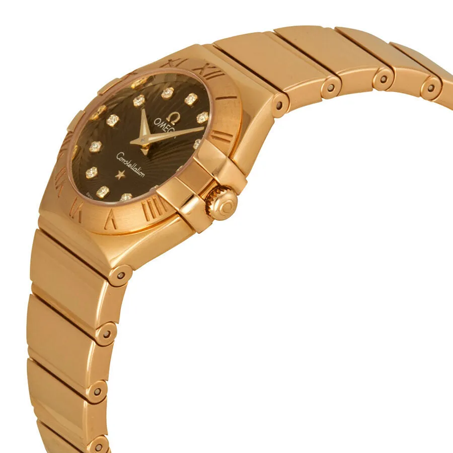 Omega Constellation 2009 Brown Dial 18kt Rose Gold Ladies Watch 12350246063002 123.50.24.60.63.002
