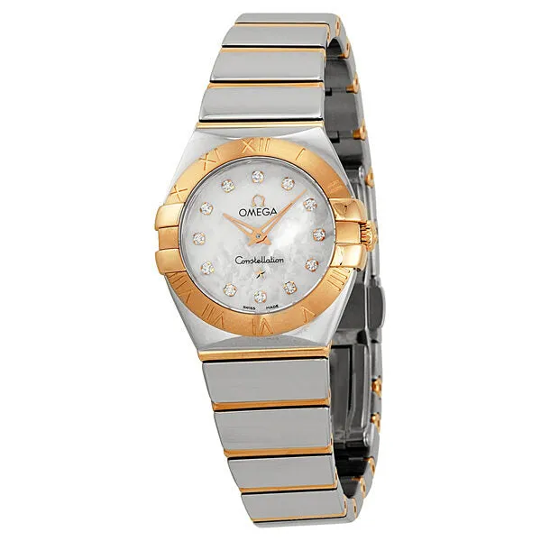 Omega Constellation Rose Gold Mother of Pearl Diamond Ladies Watch 123.20.24.60.55.003