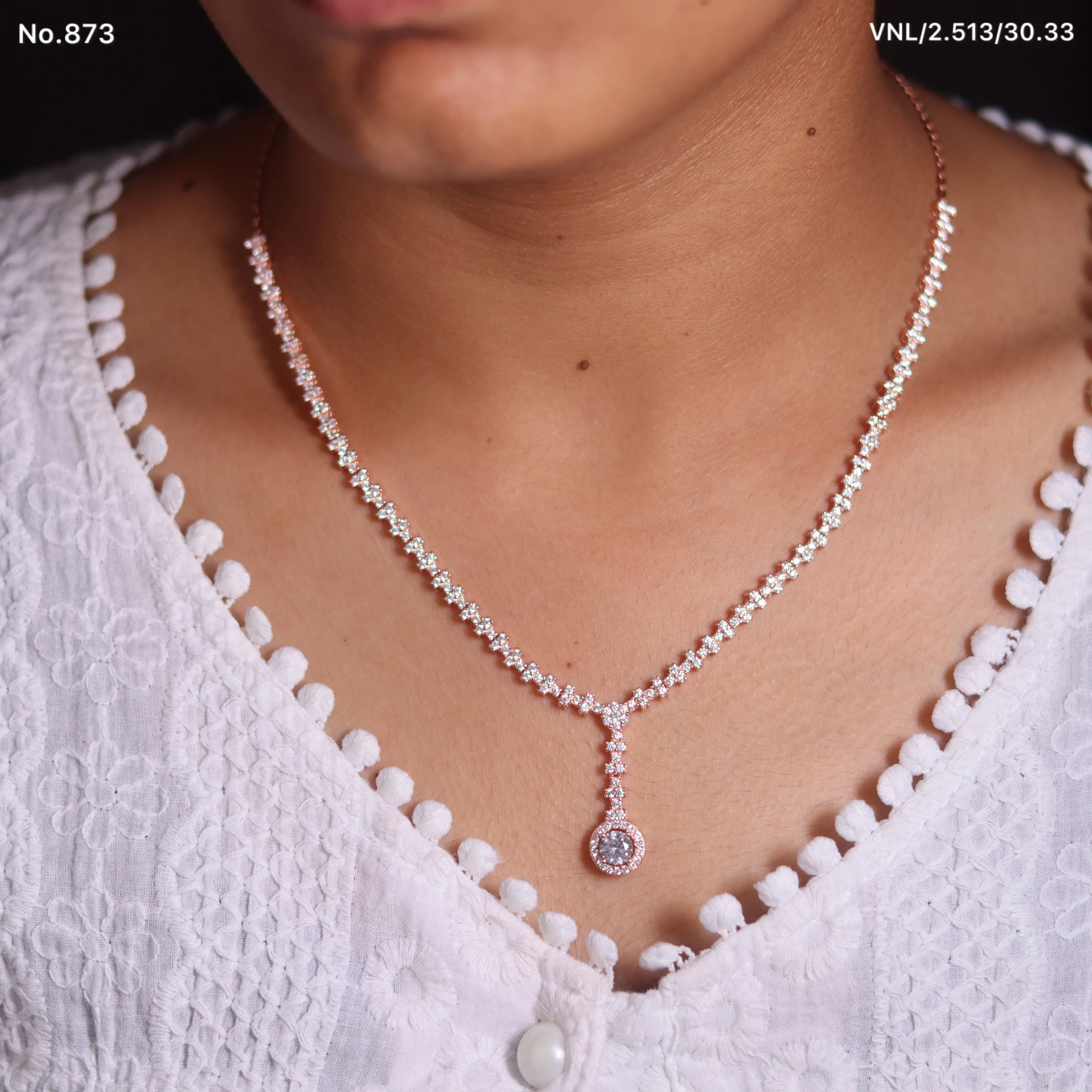 Opulent Rose Gold Silver Necklace for Her