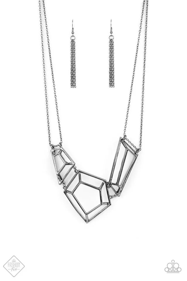 Paparazzi Necklace ~ 3-D Drama - Black
