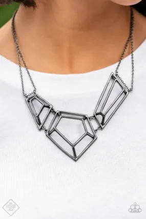 Paparazzi Necklace ~ 3-D Drama - Black