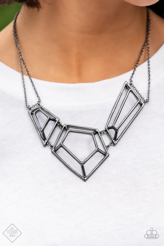 Paparazzi Necklace ~ 3-D Drama - Black
