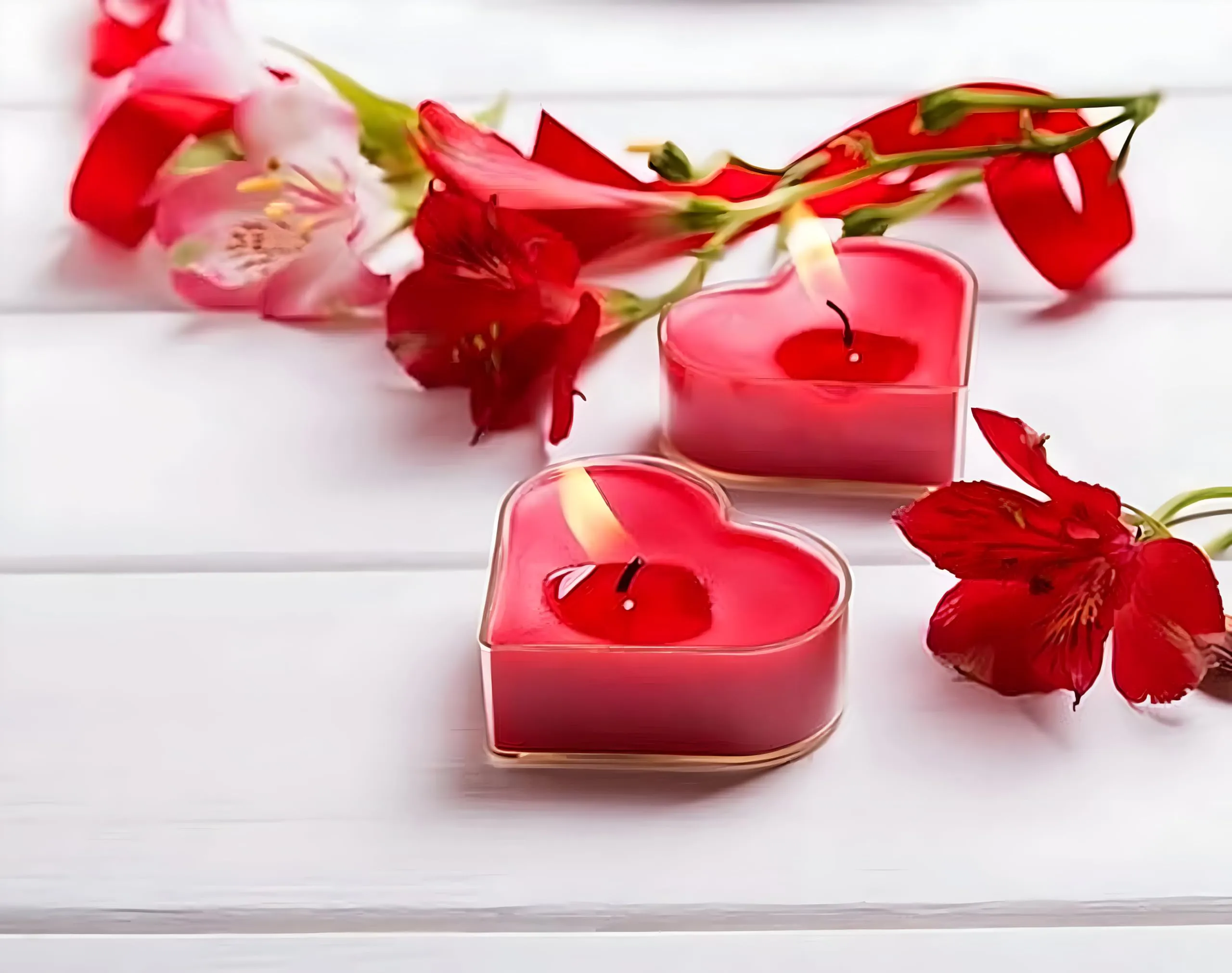 Paperholic Creations Tealight Candles, Red 50PCS - Romantic Heart-Shaped Rose Scented Candles for Anniversary Valentine's Day Wedding Birthday Christmas Decorations