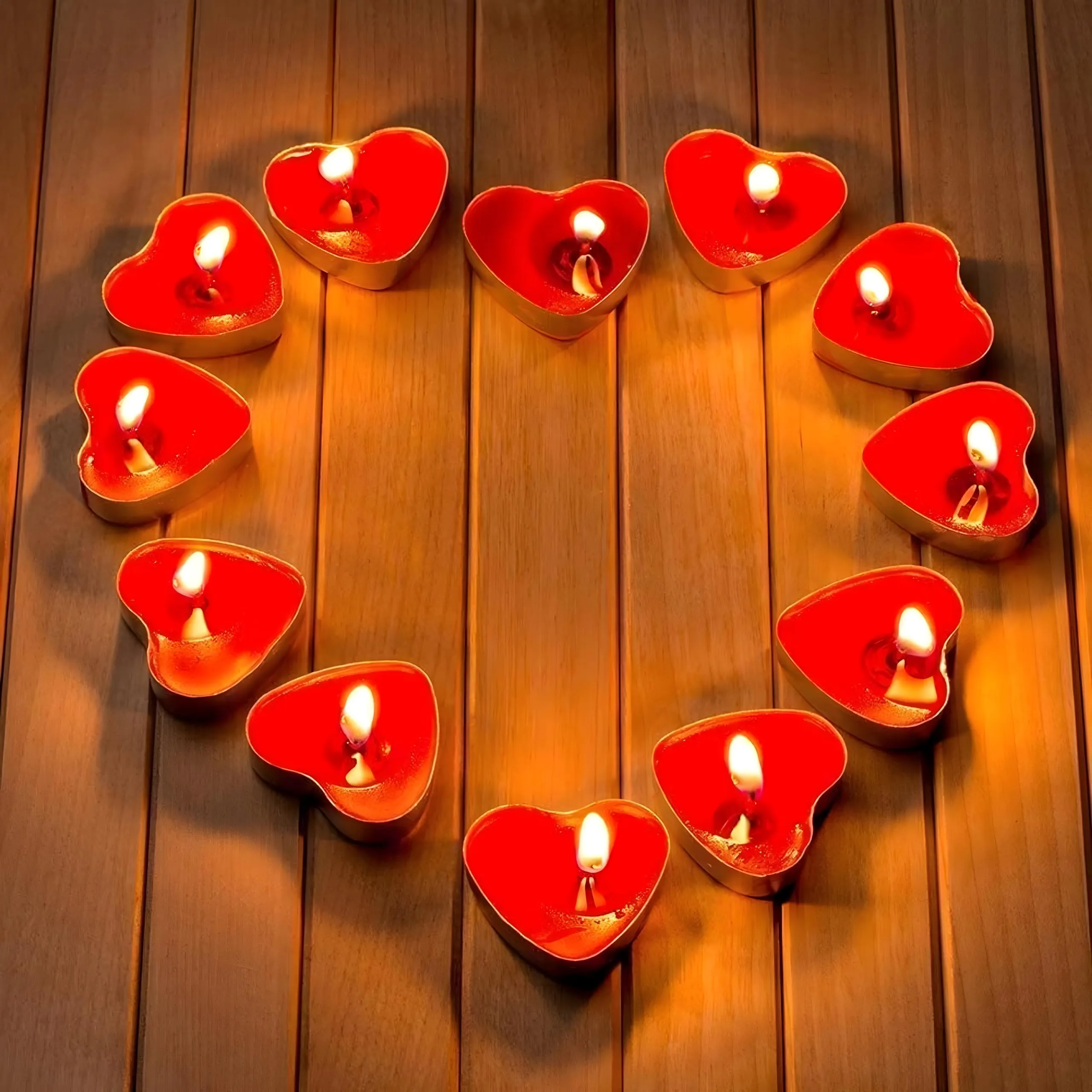 Paperholic Creations Tealight Candles, Red 50PCS - Romantic Heart-Shaped Rose Scented Candles for Anniversary Valentine's Day Wedding Birthday Christmas Decorations