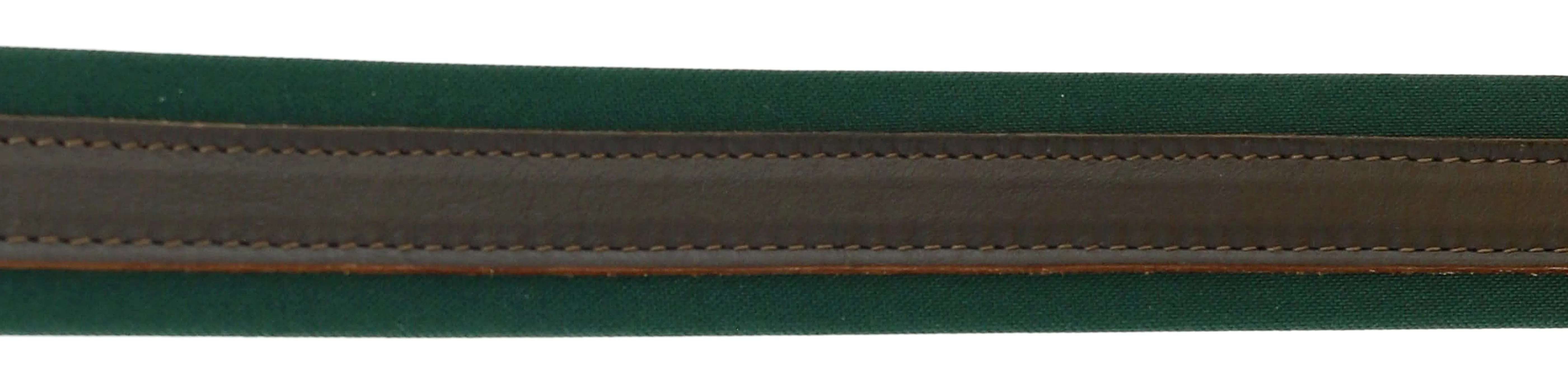 Pierre Cardin Canvas Leather Green Classic D-Ring Adjustable Buckle Adjustable Mens Belt-