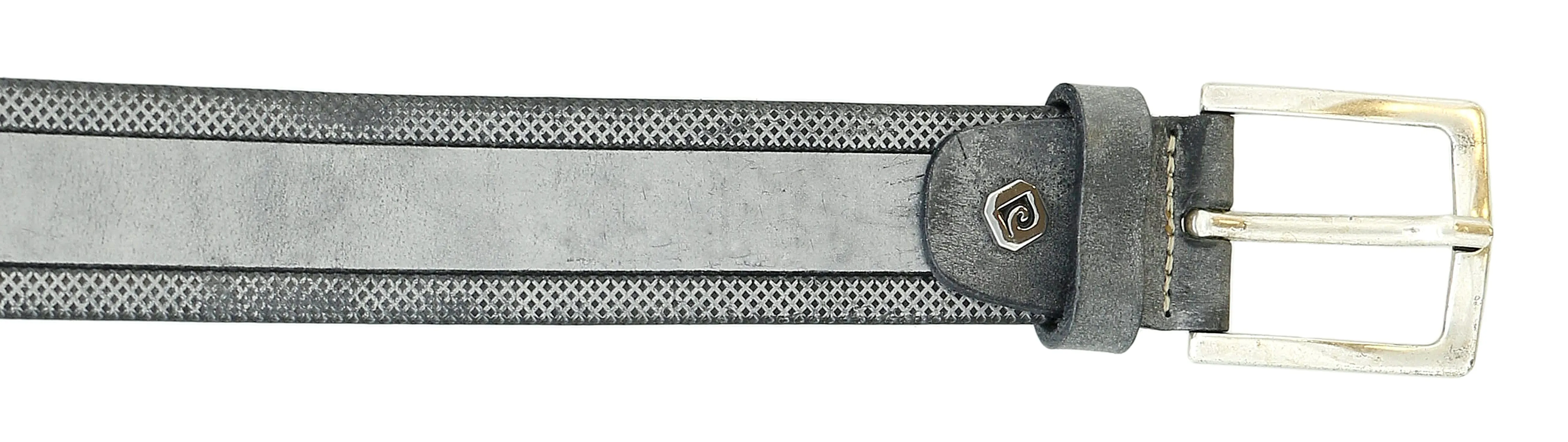Pierre Cardin Distressed Grey Classic Silver D-Ring Adjustable Belt Adjustable Mens Belt-