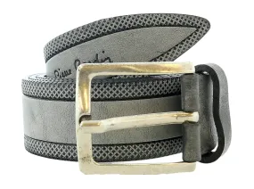 Pierre Cardin Distressed Grey Classic Silver D-Ring Adjustable Belt Adjustable Mens Belt-