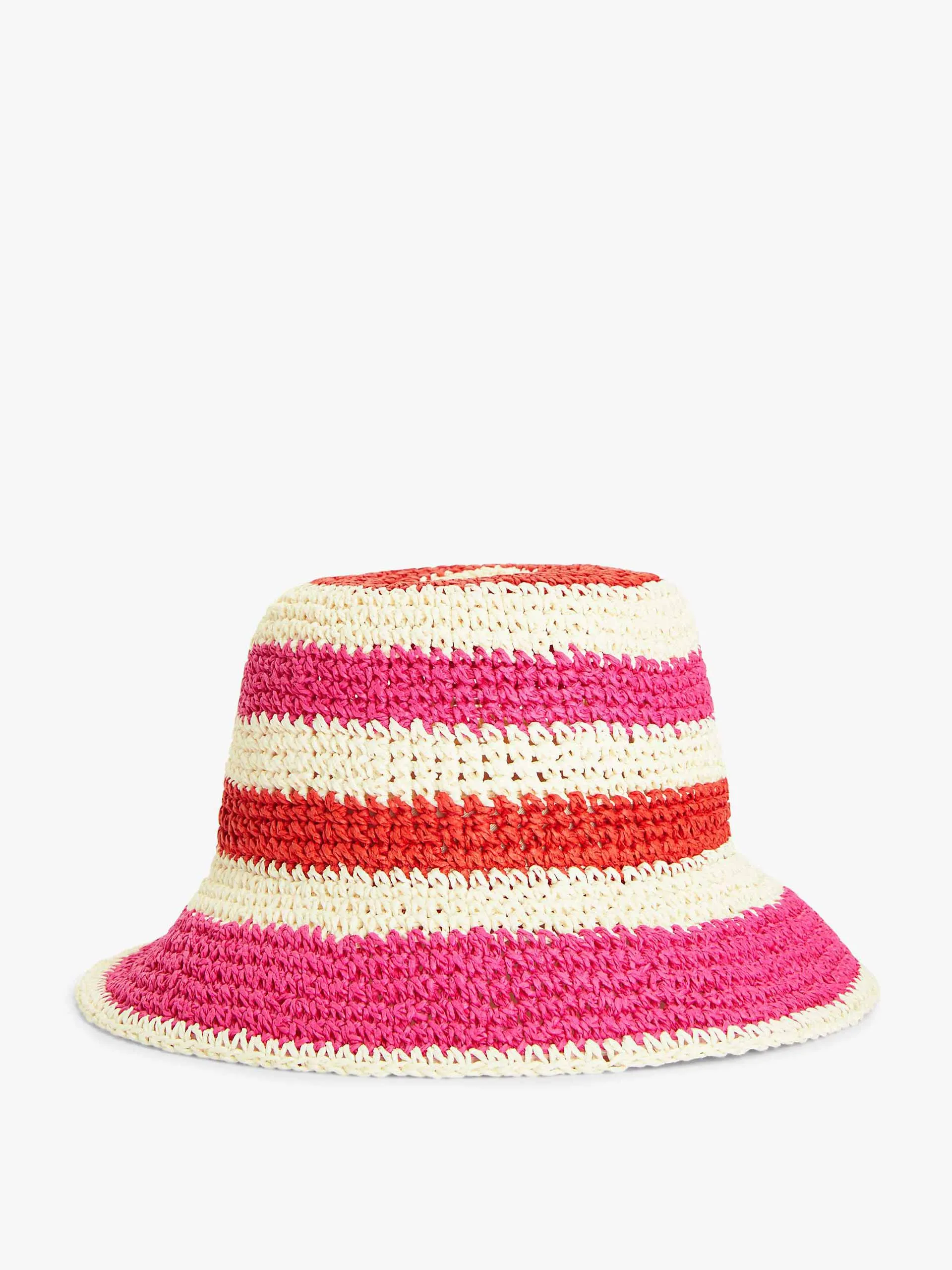 Pink stripe crochet hat