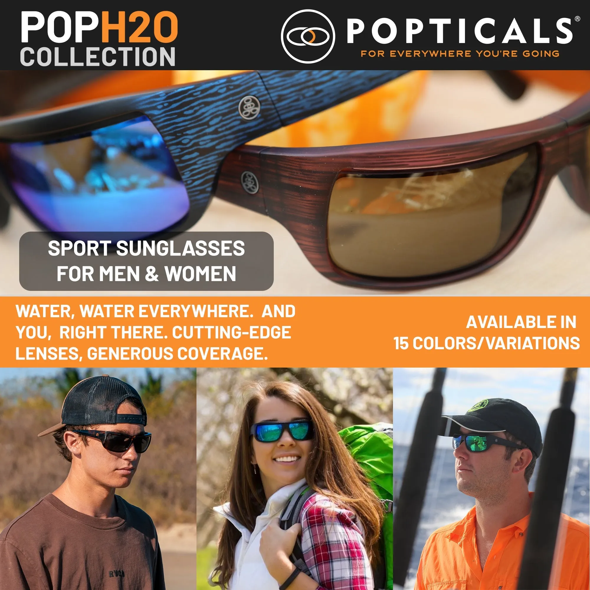 POPH2O | Polarized, Gloss Tortoise, Copper Lens