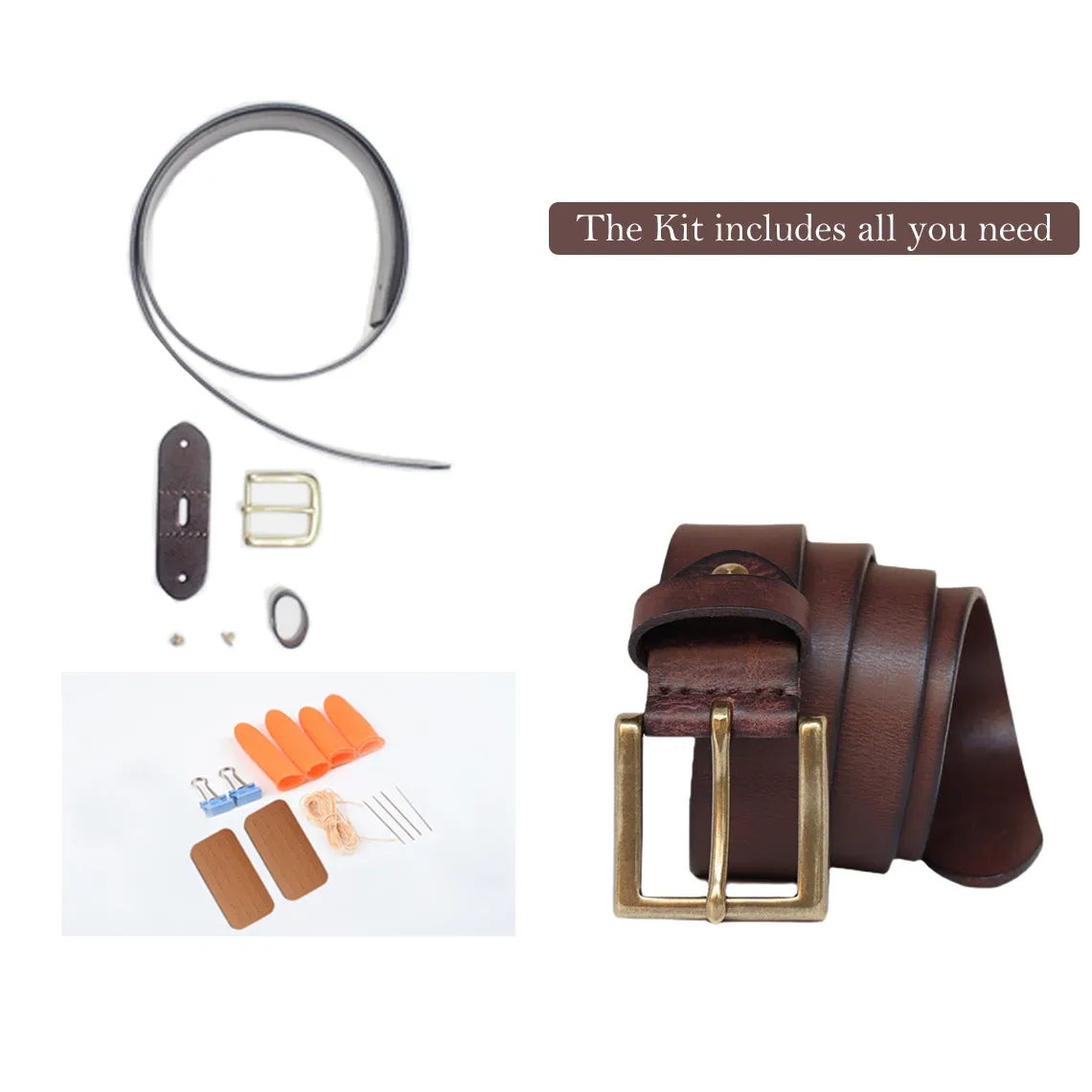 POPSEWING® Full Grain Leather Distressed Belt DIY Kit