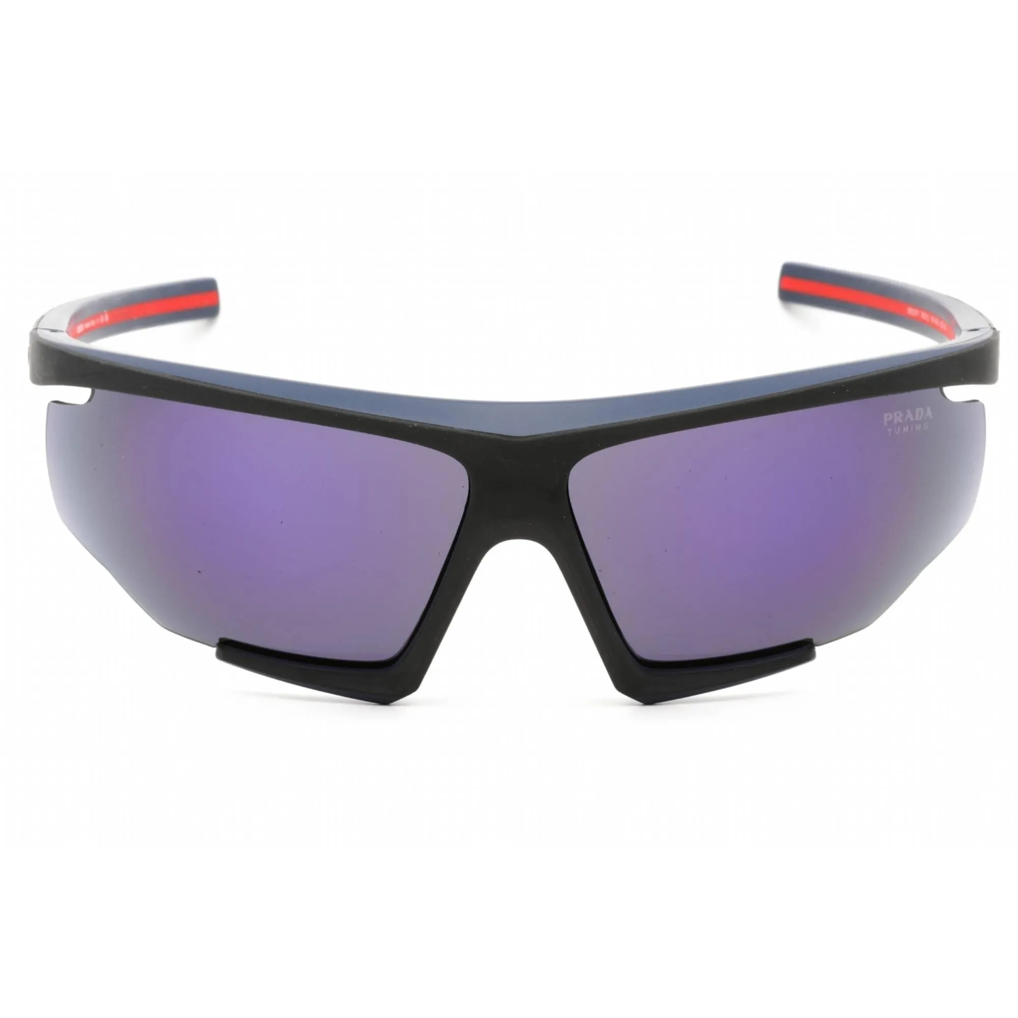 Prada Sport Men's Sunglasses - Half Rim Black/Red Rubber Acetate | 0PS 07YS 13K05U
