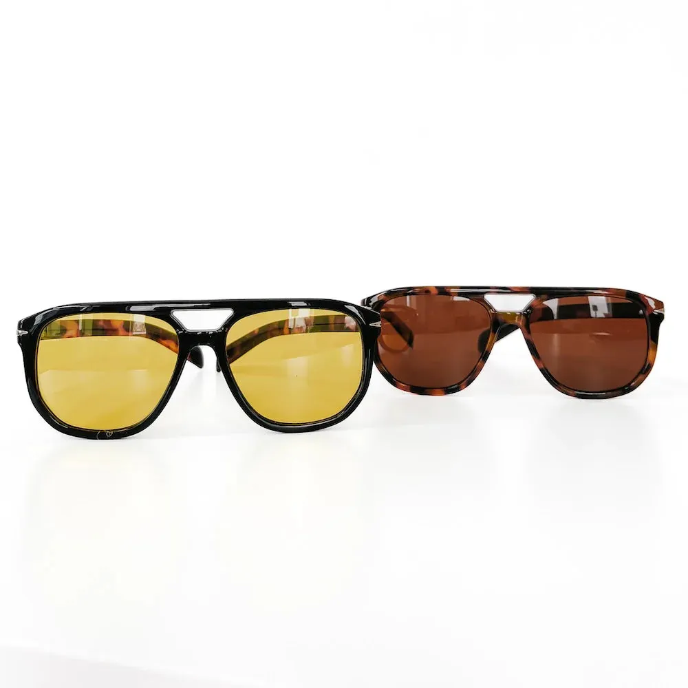 Pretty Simple Goldie Double Bridge Aviator Sunglasses