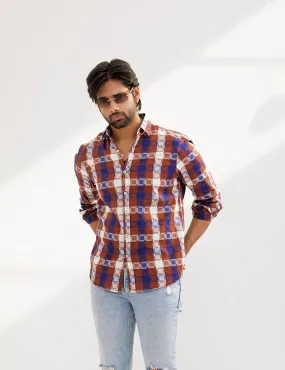 Pure Cotton Geometric Print Shirt