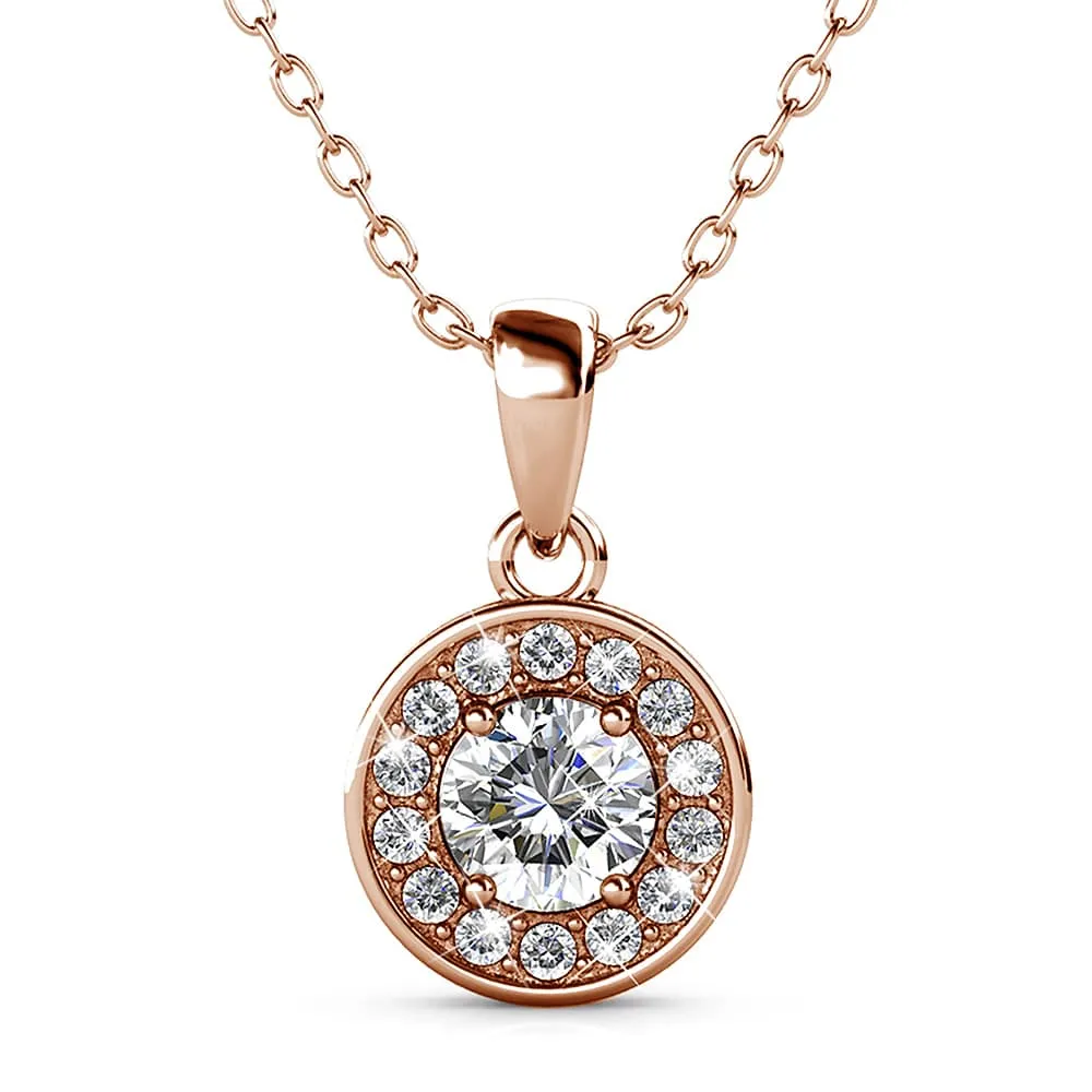 Queen of Sparkle Pendant Necklace in Rose Gold Embellished with Crystals from SWAROVSKI®