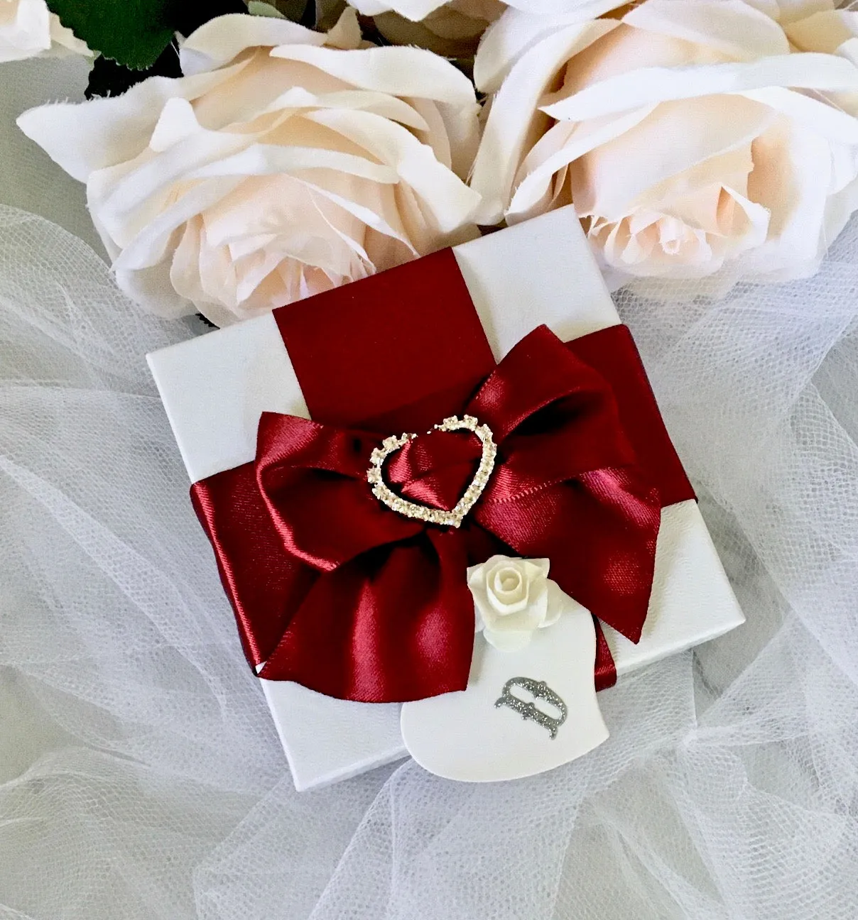 "Etienne" - Heart CZ Bridal Necklace - Available in Silver and Rose Gold