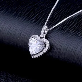 "Etienne" - Heart CZ Bridal Necklace - Available in Silver and Rose Gold