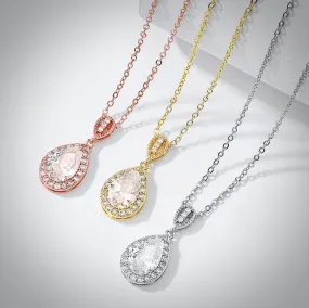 "Isabel" - Cubic Zirconia Bridal Necklace - Available in Silver, Rose Gold and Yellow Gold