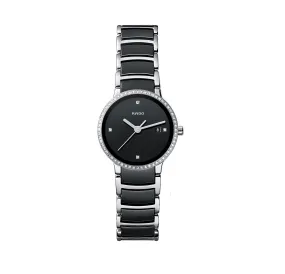 Rado Centrix Quartz Black Dial Steel and Ceramic Ladies Watch R30933712