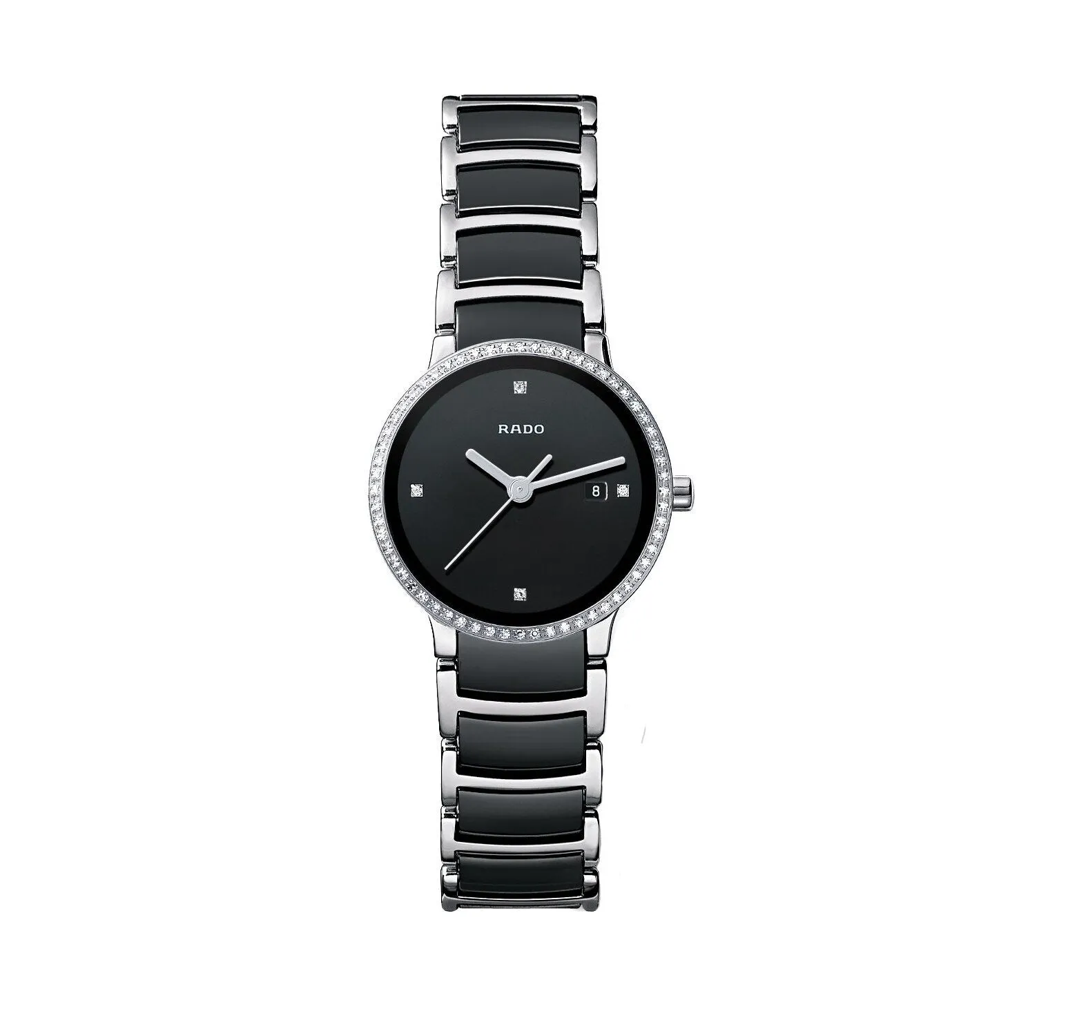Rado Centrix Quartz Black Dial Steel and Ceramic Ladies Watch R30933712