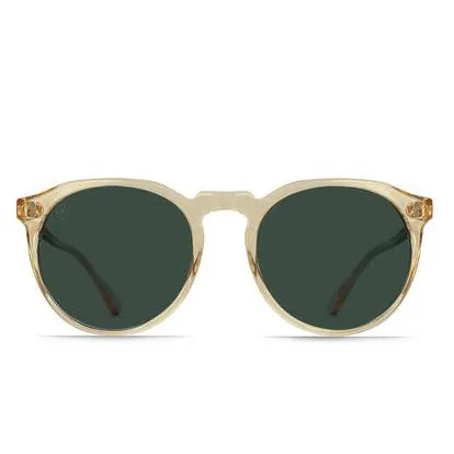 RAEN Remmy Polarized Sunglasses - Champagne Crystal/Green