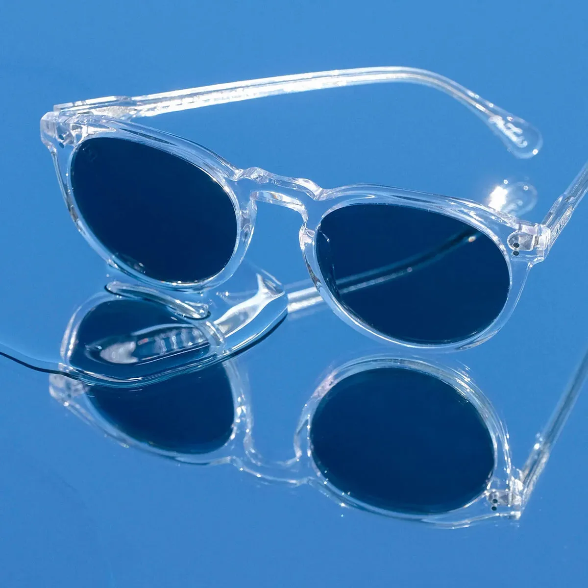 RAEN Remmy Polarized Sunglasses - Crystal Clear/Blue Smoke