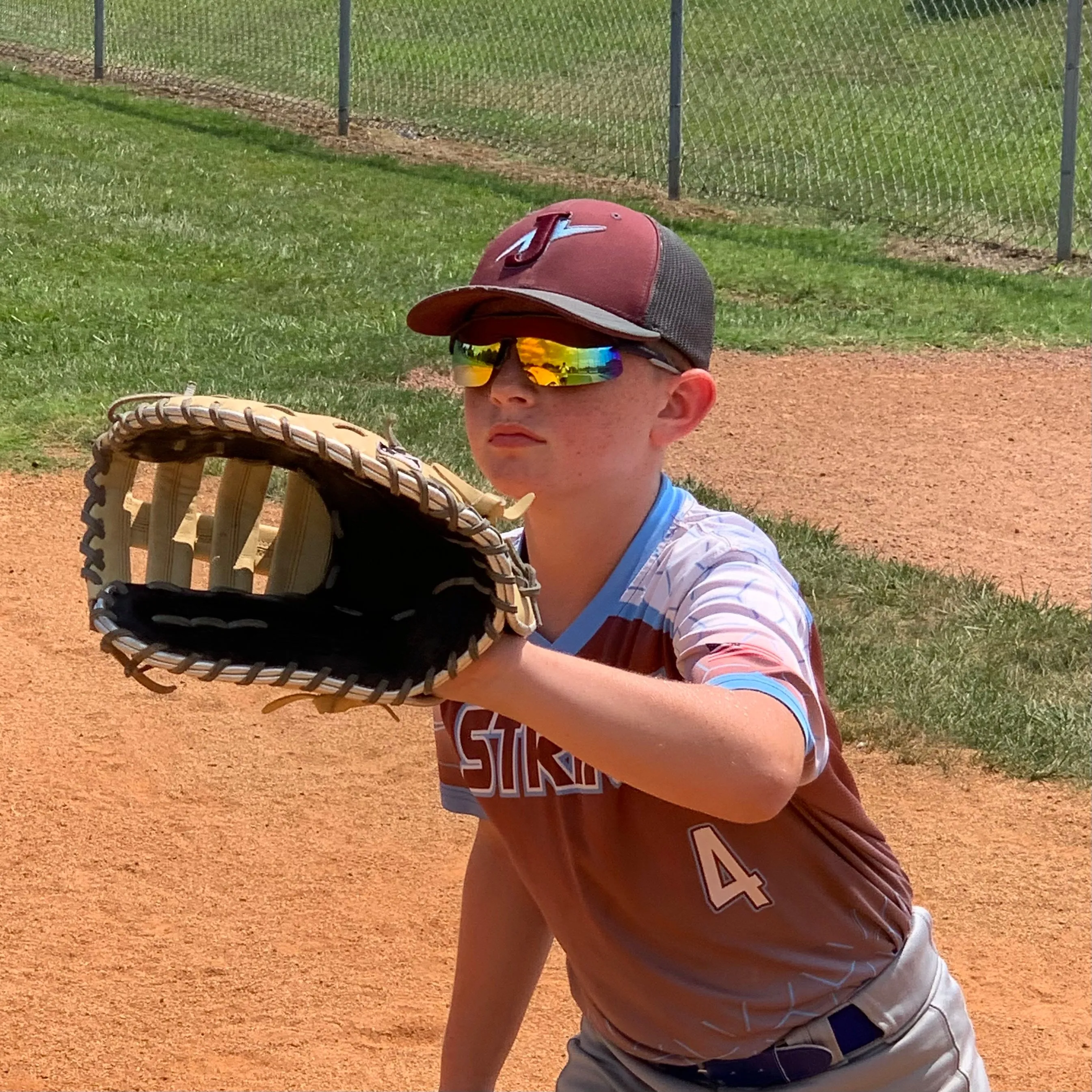 Rawlings RY2101 Youth Boys Baseball Shield Sunglasses Sport (Black/Yellow)