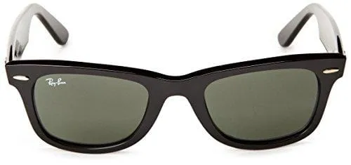 Ray-Ban, RB2140 Original Wayfarer Sunglasses, Unisex Ray-Ban Glasses, 100% UV Protection, Non-Polarized, Reduce Eye Strain, Lightweight Acetate Frame, Prescription-Ready Lenses, 54 mm Frame