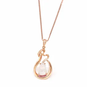 RealJade® "Lucky Gourd" 18k Rose Gold Ice Jadeite Jade Diamond Pendant Necklace