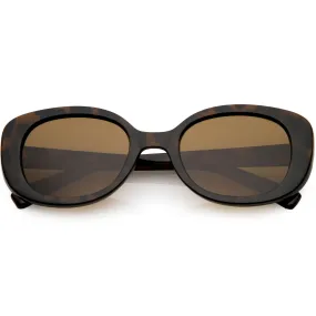 Retro Polarized Lens Wide Arms Oval Sunglasses C926