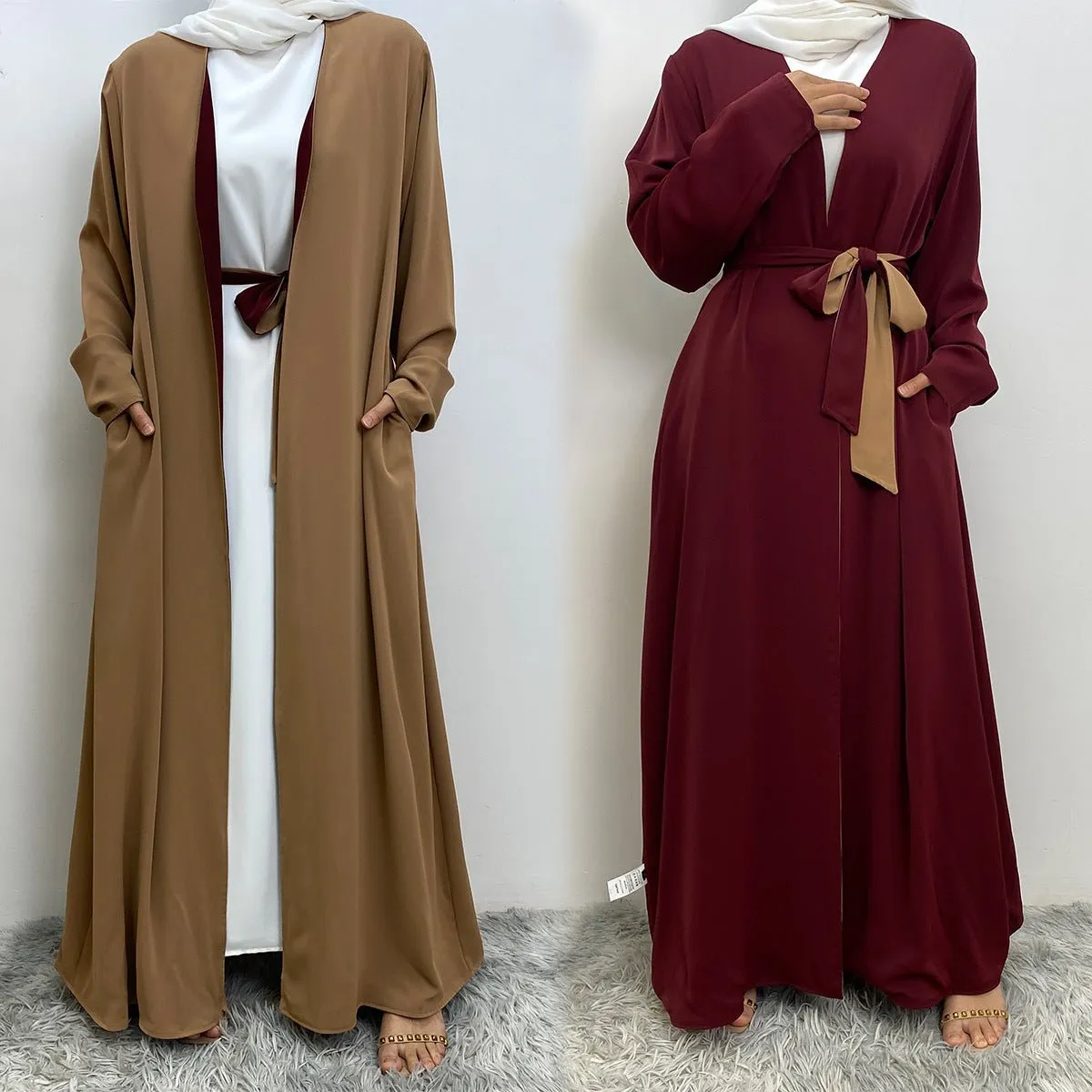 Reversible Open Abaya with Pockets (MOA110)