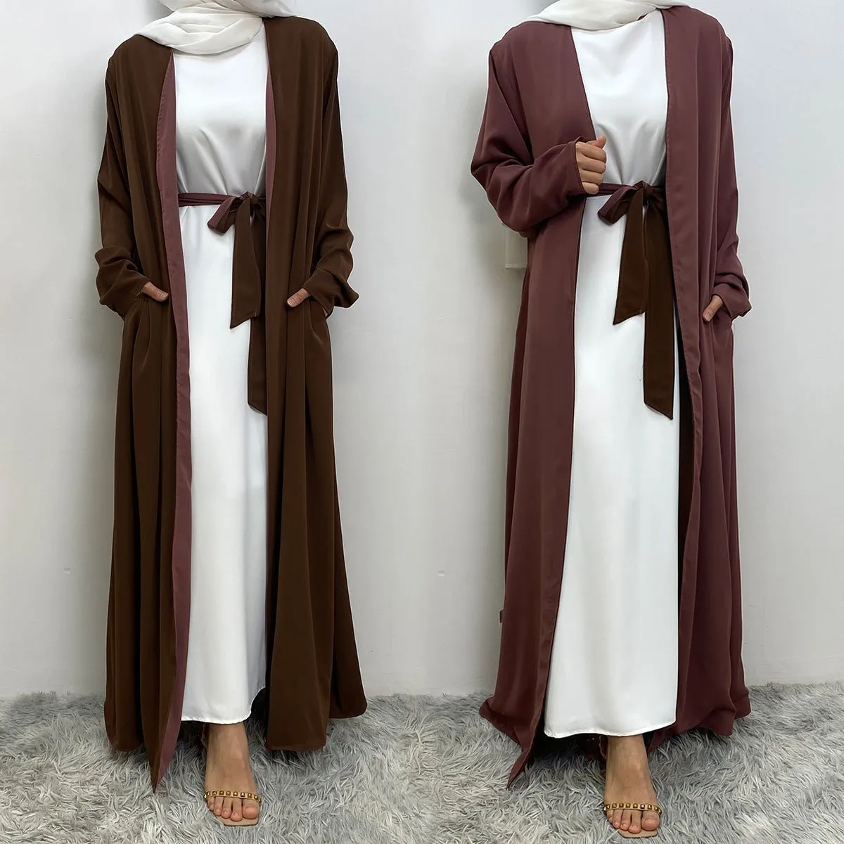 Reversible Open Abaya with Pockets (MOA110)