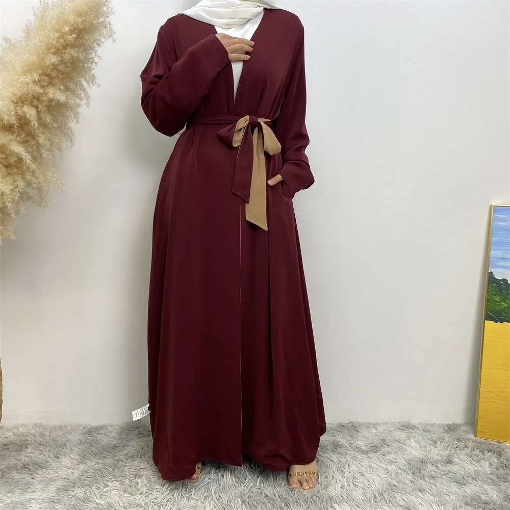 Reversible Open Abaya with Pockets (MOA110)