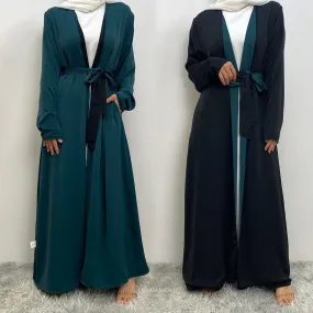Reversible Open Abaya with Pockets (MOA110)
